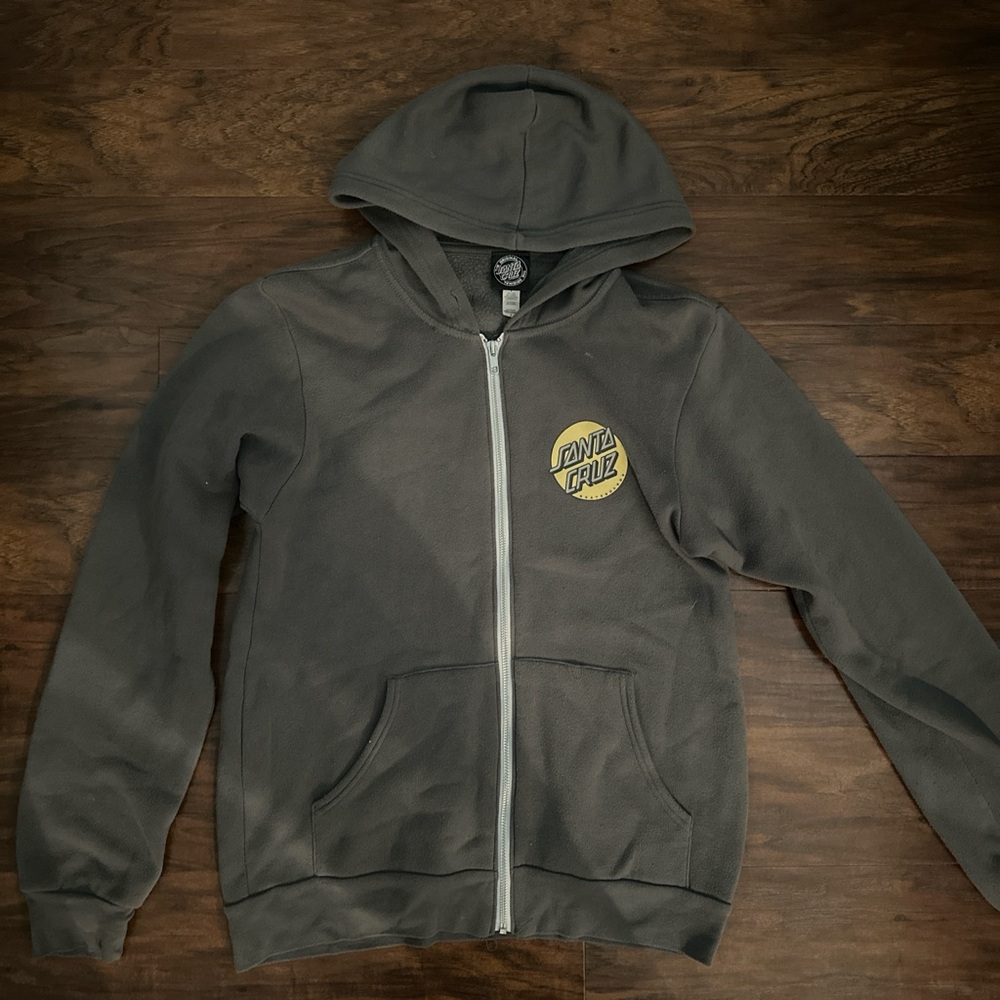 Santa Cruz Skateboards Gray Zip Hoodie Jacket